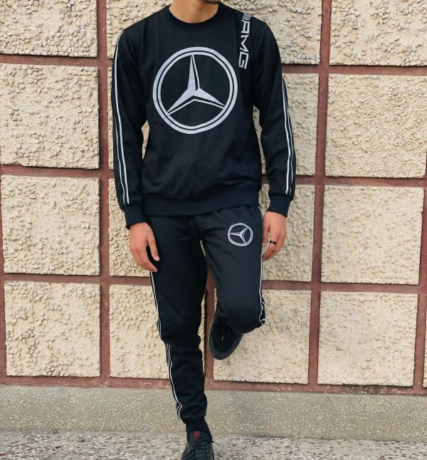 Winter Printed Black Track Suit