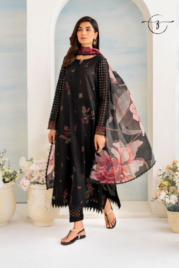 ‘IZNIK’ Black Premium Lawn women dress - Image 4