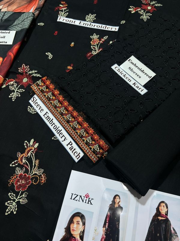‘IZNIK’ Black Premium Lawn women dress - Image 2