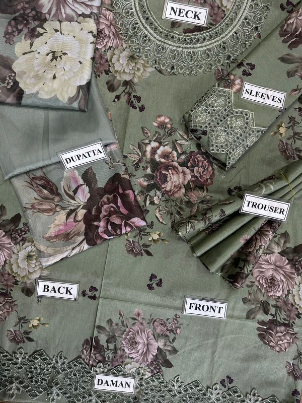 Izznik lawn Unstitch Replica women Suits - Image 4